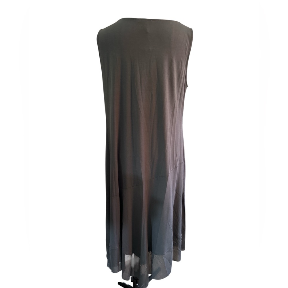 Eileen Fisher asymmetrical mesh hemline dress - Picture 3 of 11